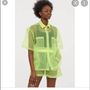 JUSTIN SKYE x HM boxy organza shirt
